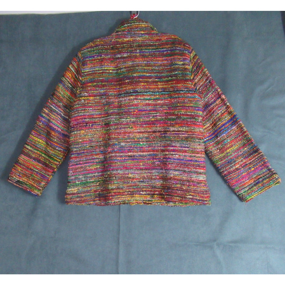 Vtg The Territory Ahead Jacket Womens Large Multicolor Woven Boho Hipster Blazer - Picture 3 of 7